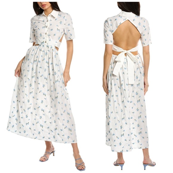 NWT Dream Sister Jane Lapis Shell Shirt Dress Women's Size Large Brilliant White - Picture 1 of 12